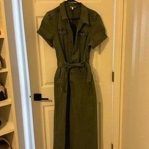 Paige short sleeve anessa jumpsuit in vintage ivy green